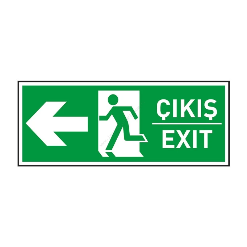 Exit-Çıkış Sol Ok Fotolümenli 20x30 cm - Sticker