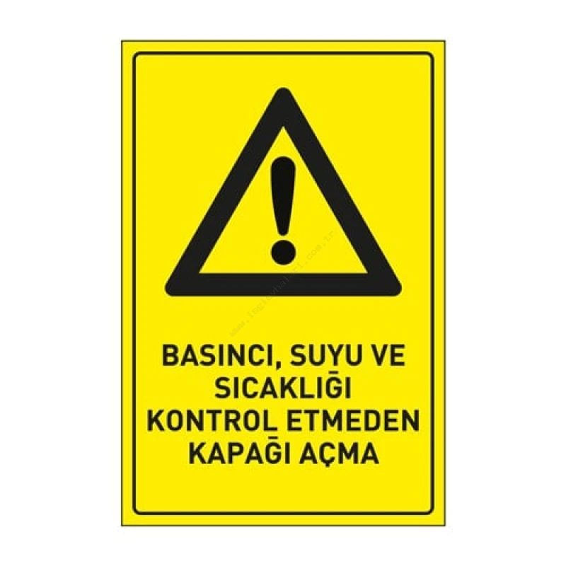 Basıncı Suyu ve Sıcaklığı Kontrol Etmeden Kapağı Açma Levhası