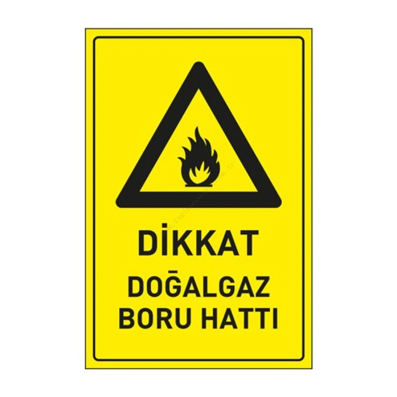 Dikkat Doğalgaz Boru Hattı Levhası