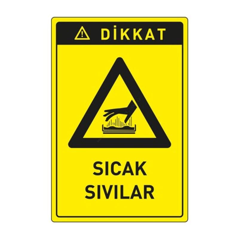 Dikkat Sıcak Sıvılar Levhası