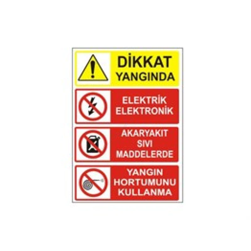 Dikkat Yangında Kullanma Levhası