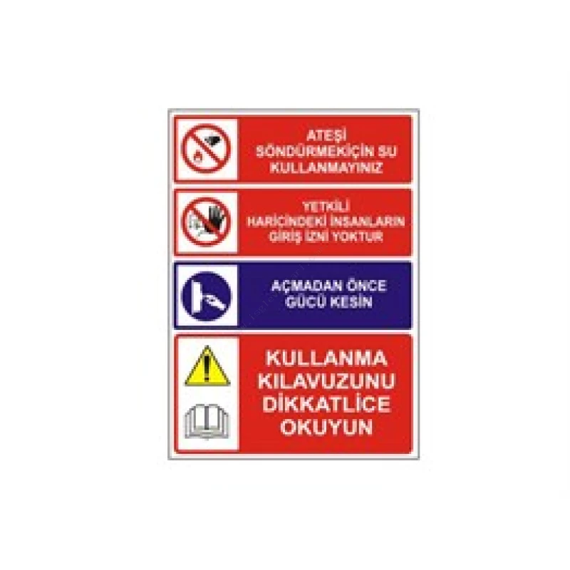 Kullanma Klavuzunu Dikkatlice Okuyun Levhası