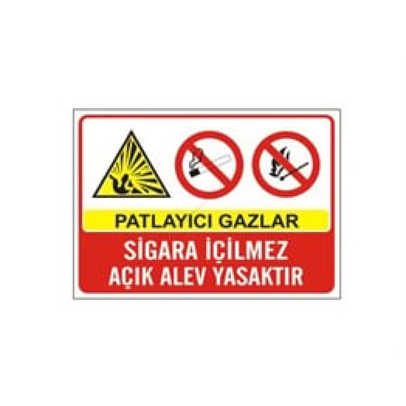 Patlayıcı Gazlar Sigara İçilmez Açık Ateşle Yaklaşma