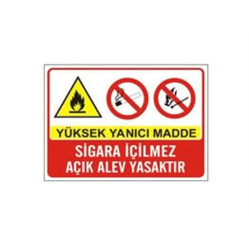 Yüksek Yanıcı Madde Sigara İçilmez Açık Ateşle Yaklaşma